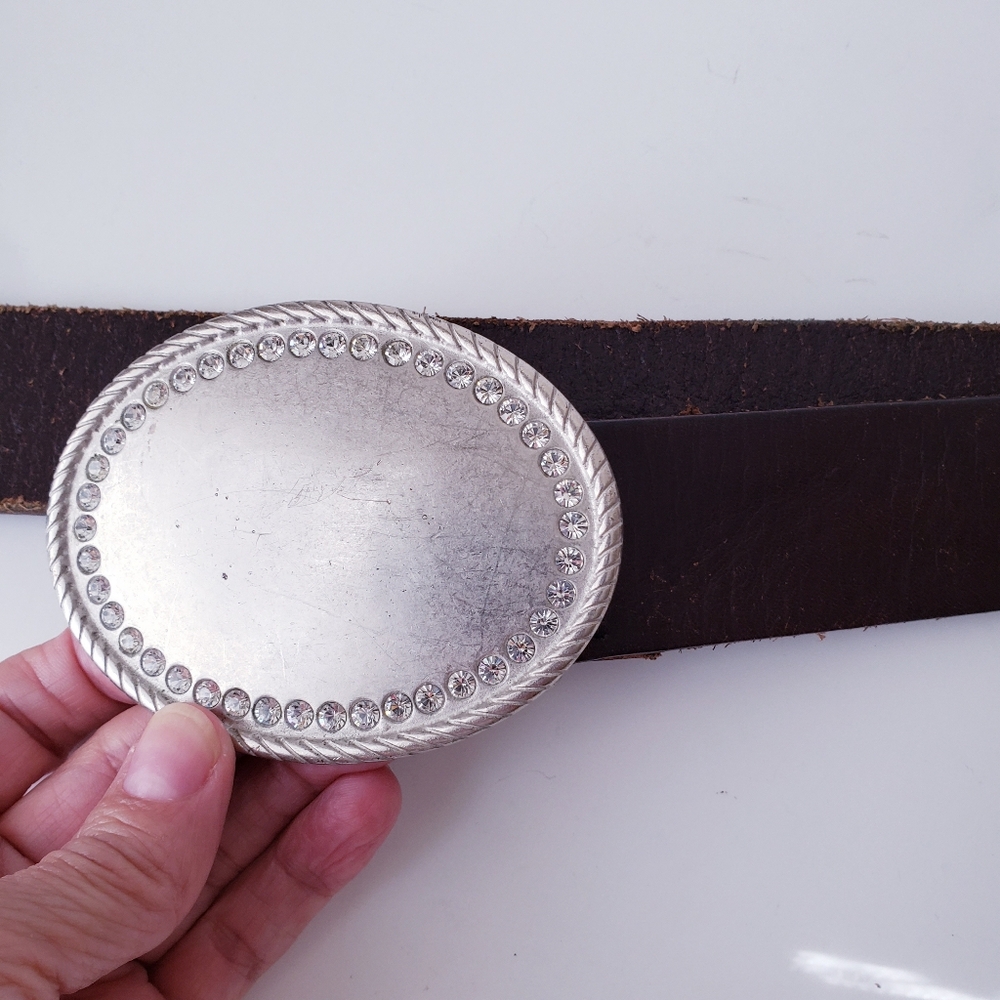 Vintage Abercrombie Fitch Brown Leather Belt - Picture 9 of 12